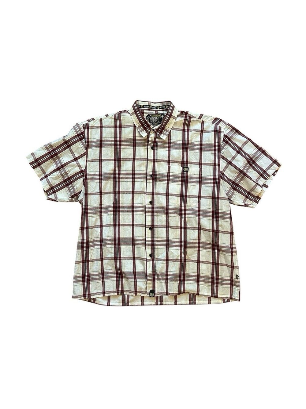 Dyse One Plaid Button Up Shirt Men’s 2XL Short Sleeve Streetwear Y2K USA Made